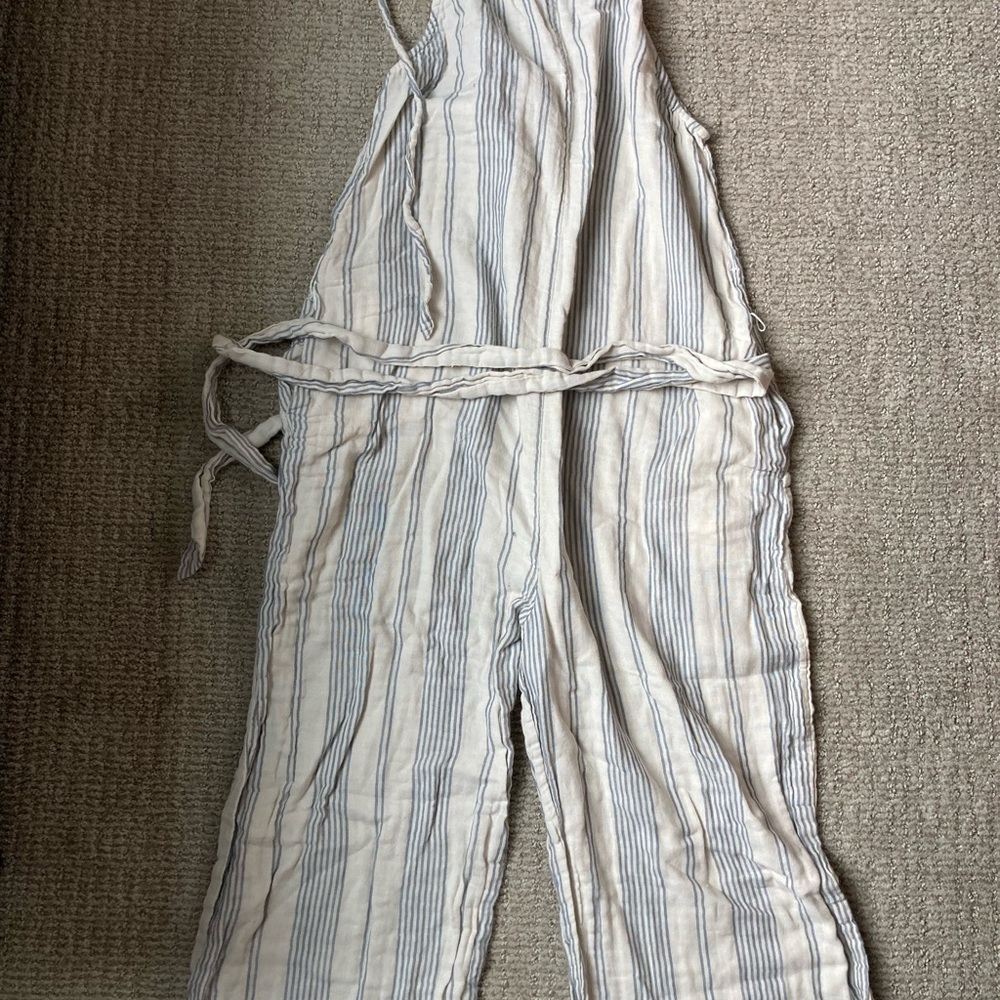 Pact Striped Sleeveless Jumpsuit